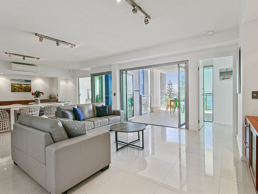 Three Bedroom + One Study Deluxe Ocean View | Living area | 55-inch TV with cable channels