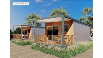 Deluxe Studio Cabin - Sleeps 2 | Iron/ironing board, free WiFi, bed sheets