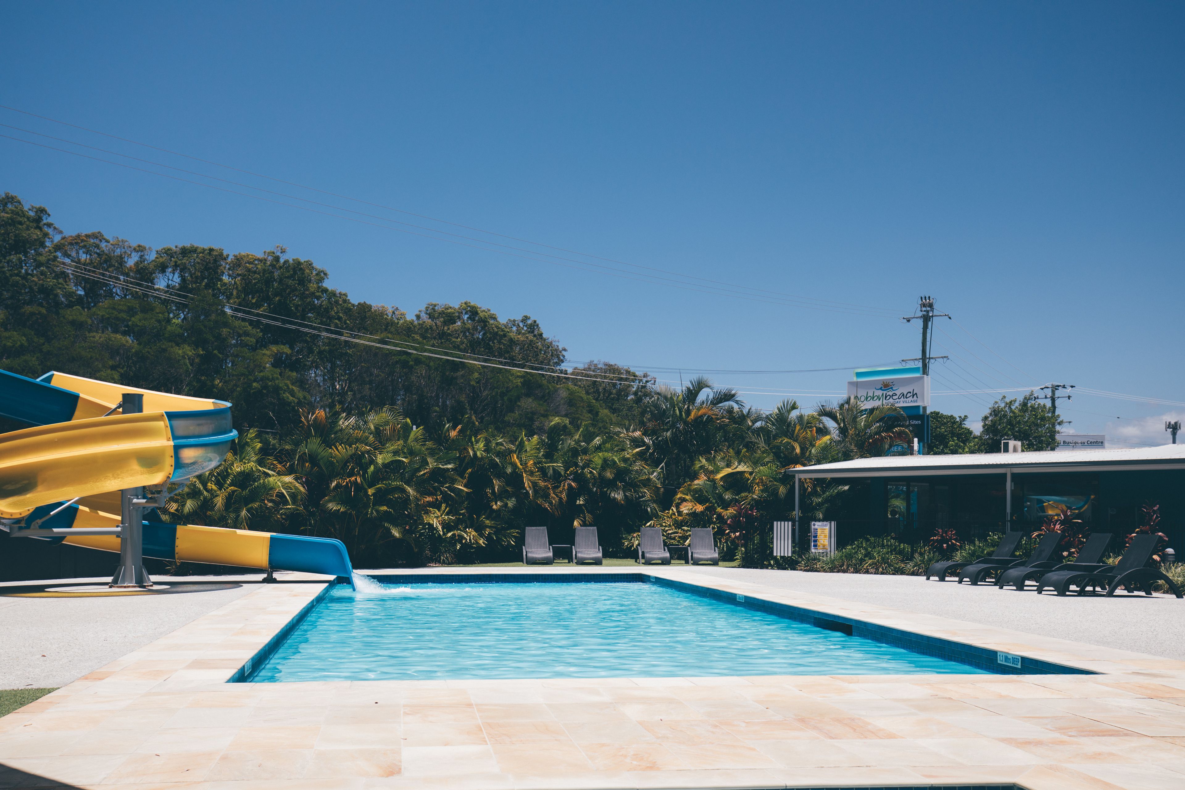 2 outdoor pools, open 8 AM to 8 PM, sun loungers