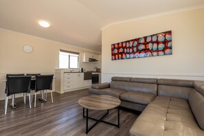 Premium Chalet, 2 Bedrooms, Non Smoking, Kitchen | Iron/ironing board, bed sheets - Jurien Bay Tourist Park (Jurien Bay)