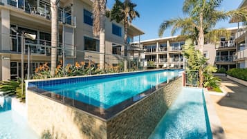 Outdoor pool, sun loungers