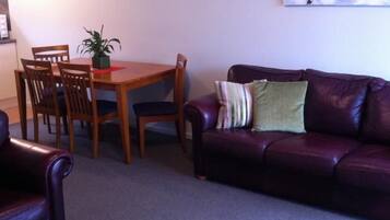 Flat-screen TV, DVD player