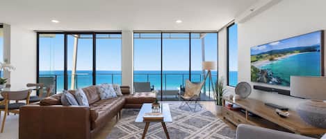 Flat-screen TV, DVD player