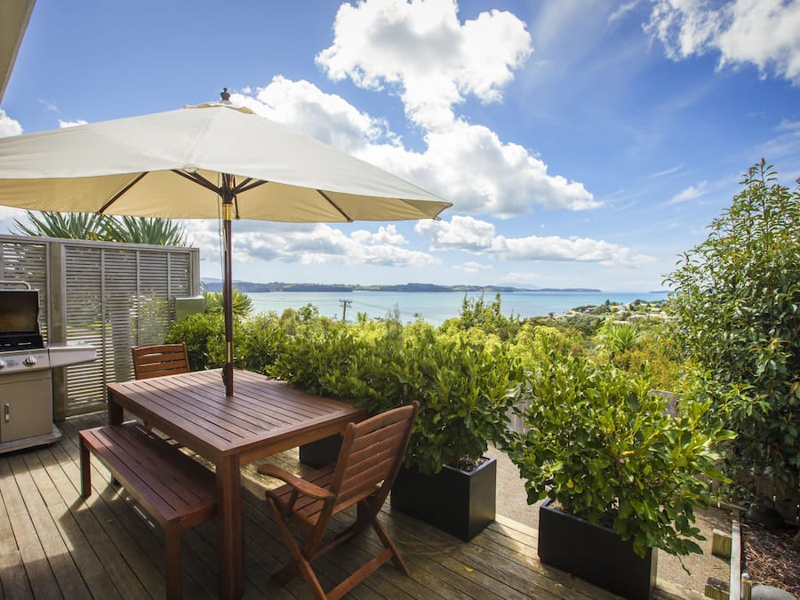 Apartemen Deluks, 2 kamar tidur, dapur, pemandangan samudra (Kawau) | Teras/patio