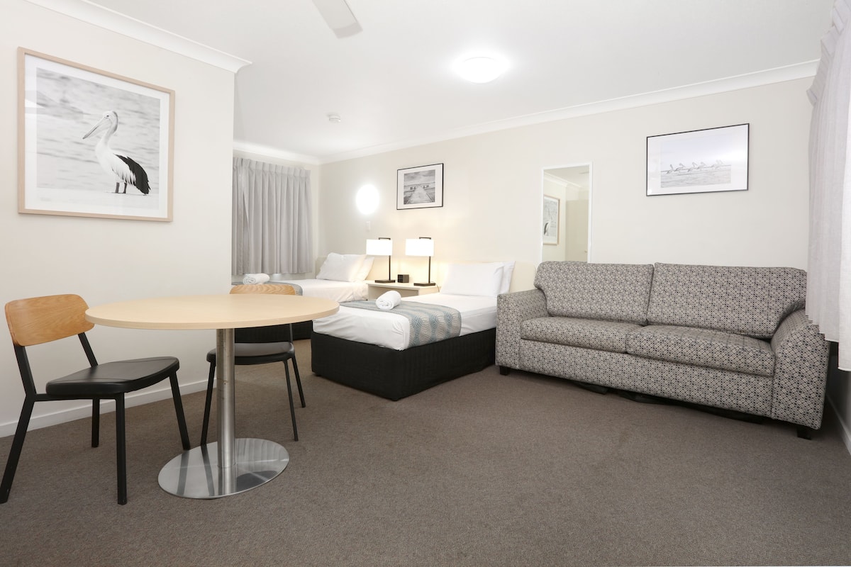 Motel Room (2 Single Beds + Double Sofa Bed) | 3 bedrooms, free WiFi, bed sheets