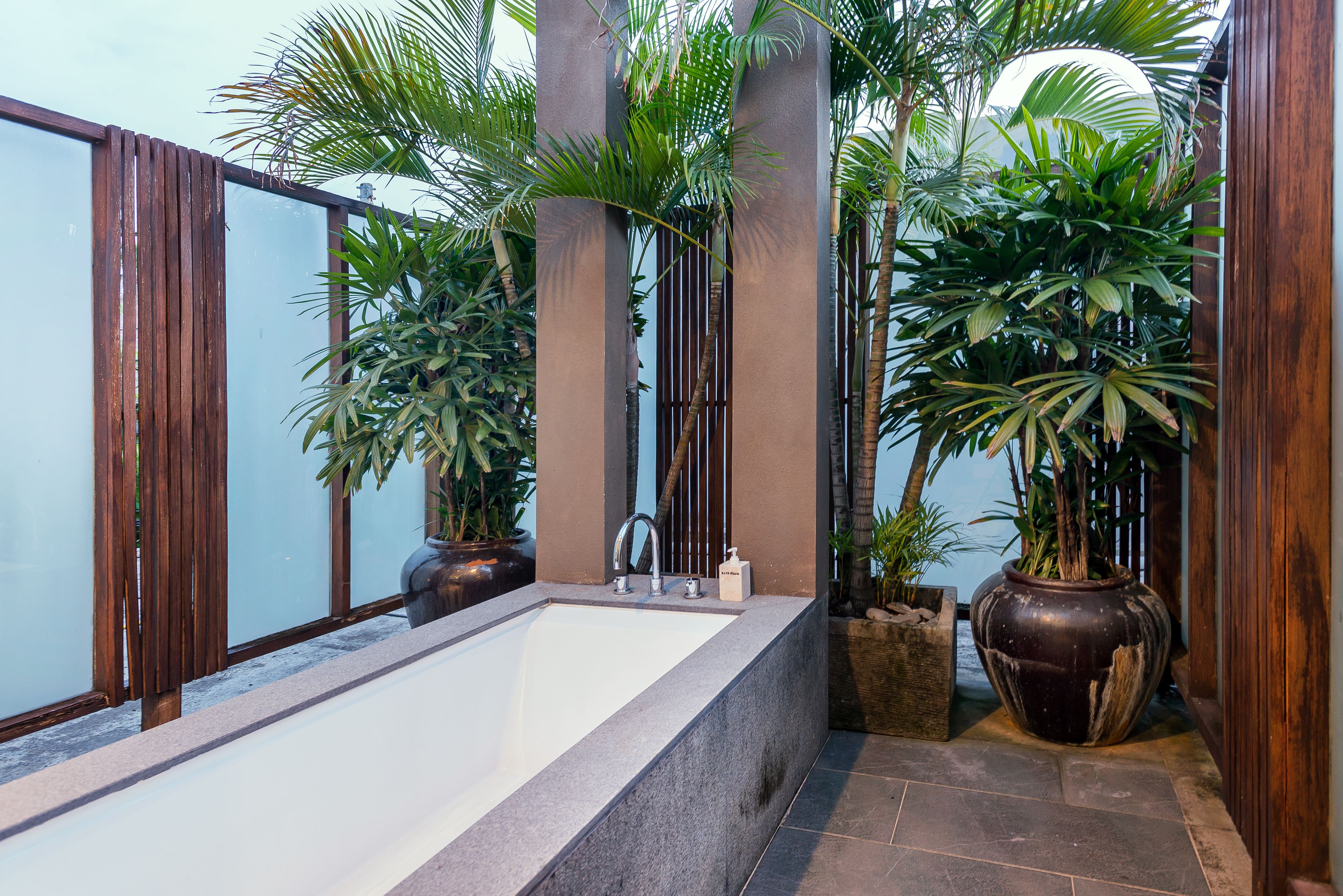 villa, 2 bedrooms, private pool | bathroom | separate bathtub and shower, deep-soaking bathtub, free toiletries