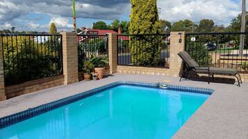 Outdoor pool, pool loungers