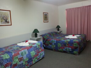 Motel Room, Non Smoking (3 People) | Hypo-allergenic bedding, iron/ironing board, cribs/infant beds