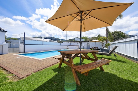 2 outdoor pools, open 9:00 AM to 8:00 PM, pool umbrellas, sun loungers