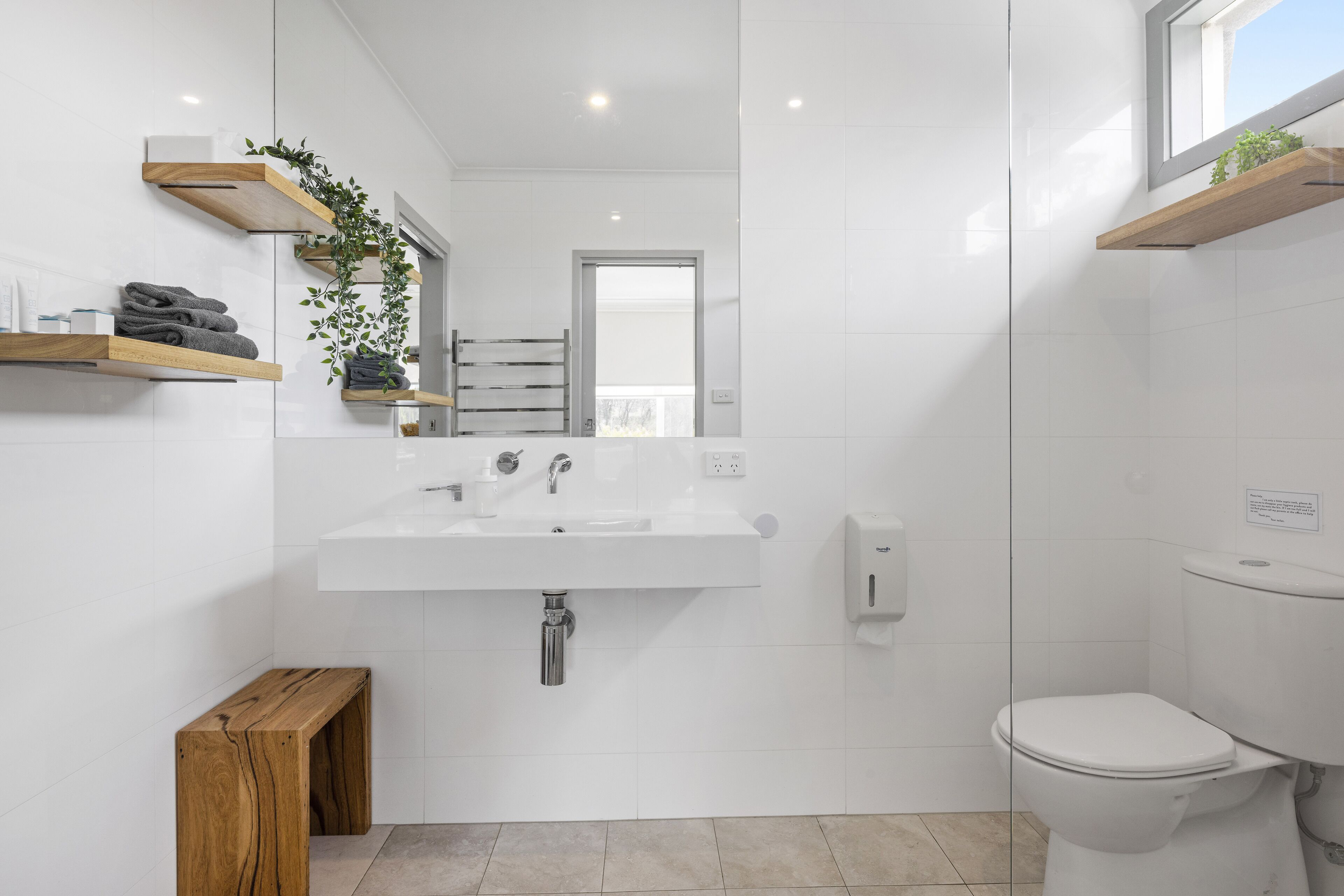 family room - 1 queen & 3 singles | bathroom | hair dryer, towels