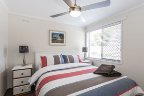 Fishos Beachfront Cottage | Egyptian cotton sheets, premium bedding, pillowtop beds, free WiFi