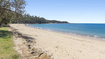 On the beach, fishing