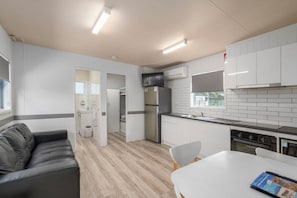 2 Bedroom Creek Front Cabin | Private kitchen | Fridge, microwave, oven, stovetop