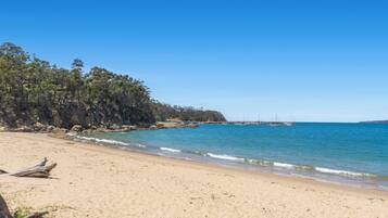 On the beach, fishing