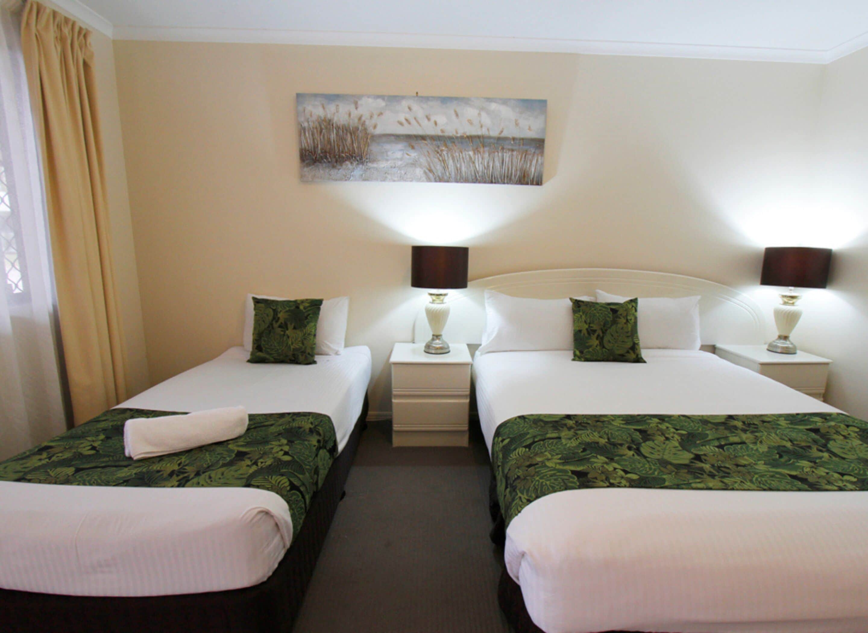 Twin Room, Multiple Beds | Iron/ironing board, WiFi (free), bed sheets