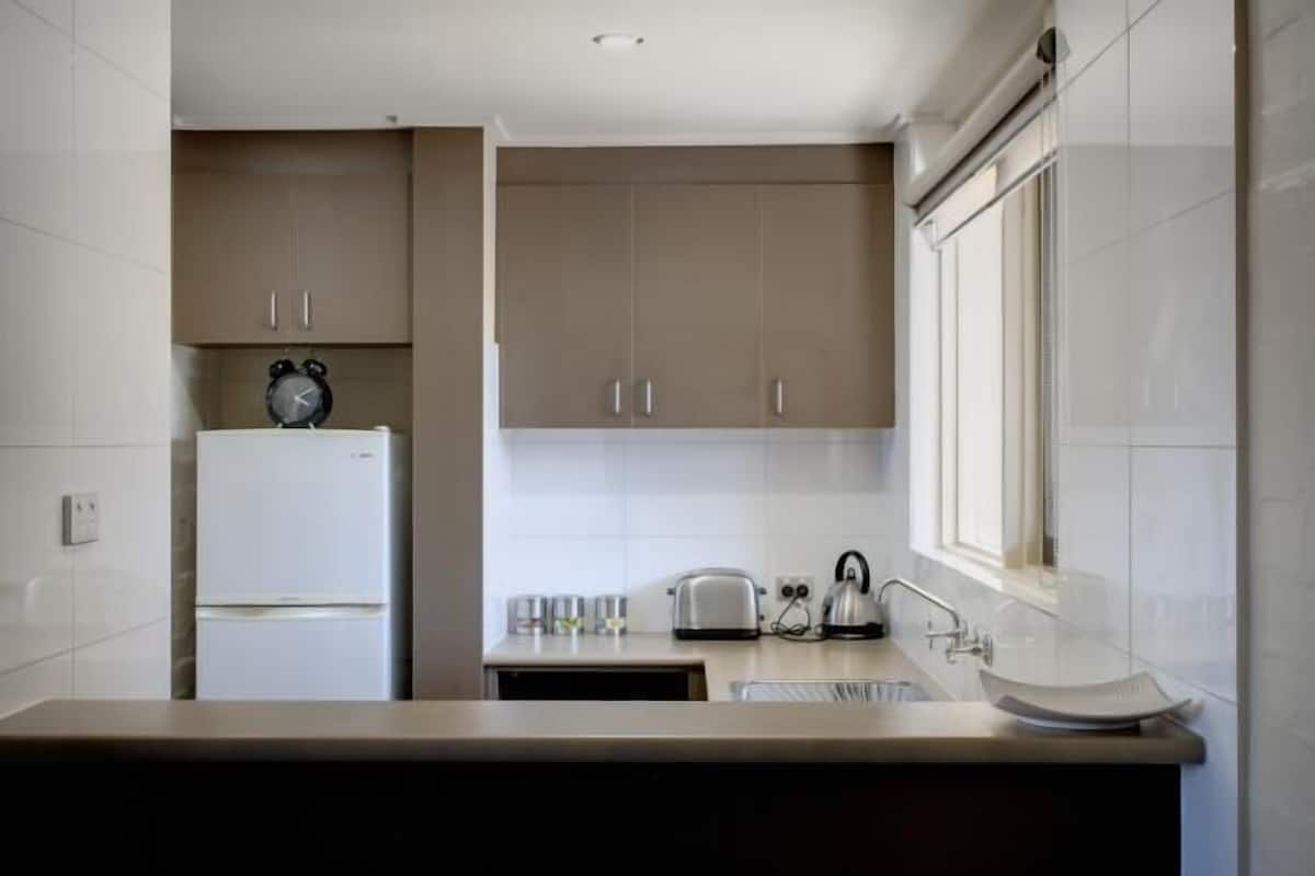 two bedroom apartment | private kitchen | fridge, microwave, electric kettle