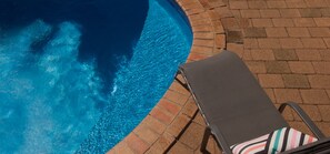 Outdoor pool, sun loungers