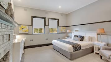 Minibar, desk, laptop workspace, soundproofing