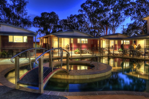 Seasonal outdoor pool, sun loungers