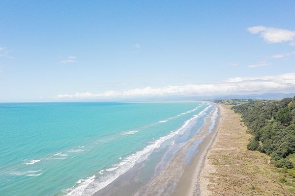 On the beach, white sand