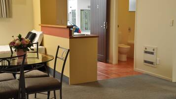 Fridge, microwave, coffee/tea maker, electric kettle