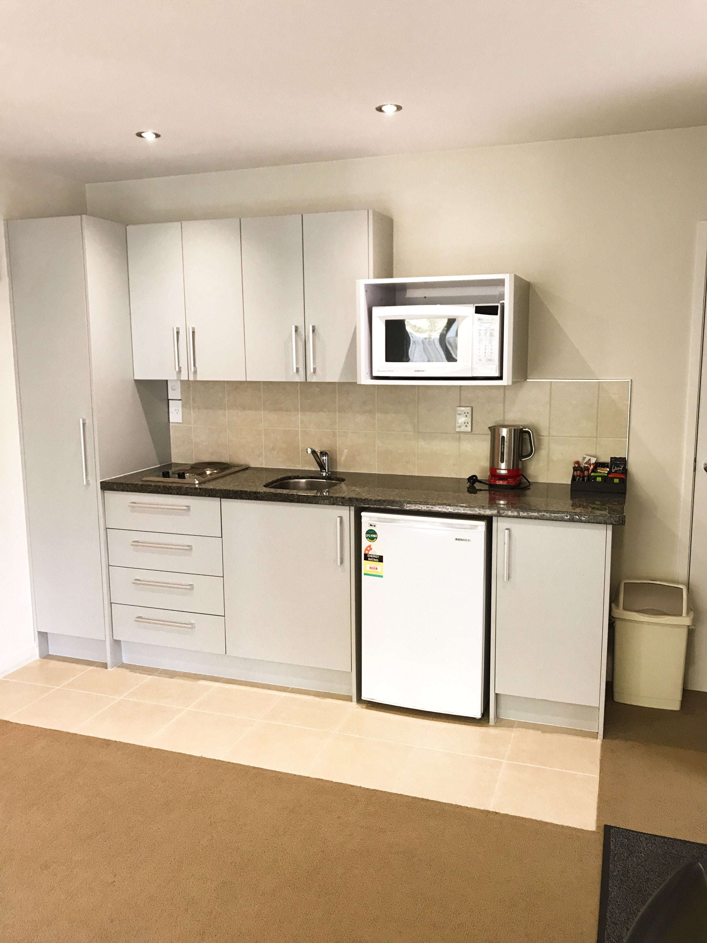 deluxe one bedroom apartment | private kitchenette | coffee/tea maker, electric kettle