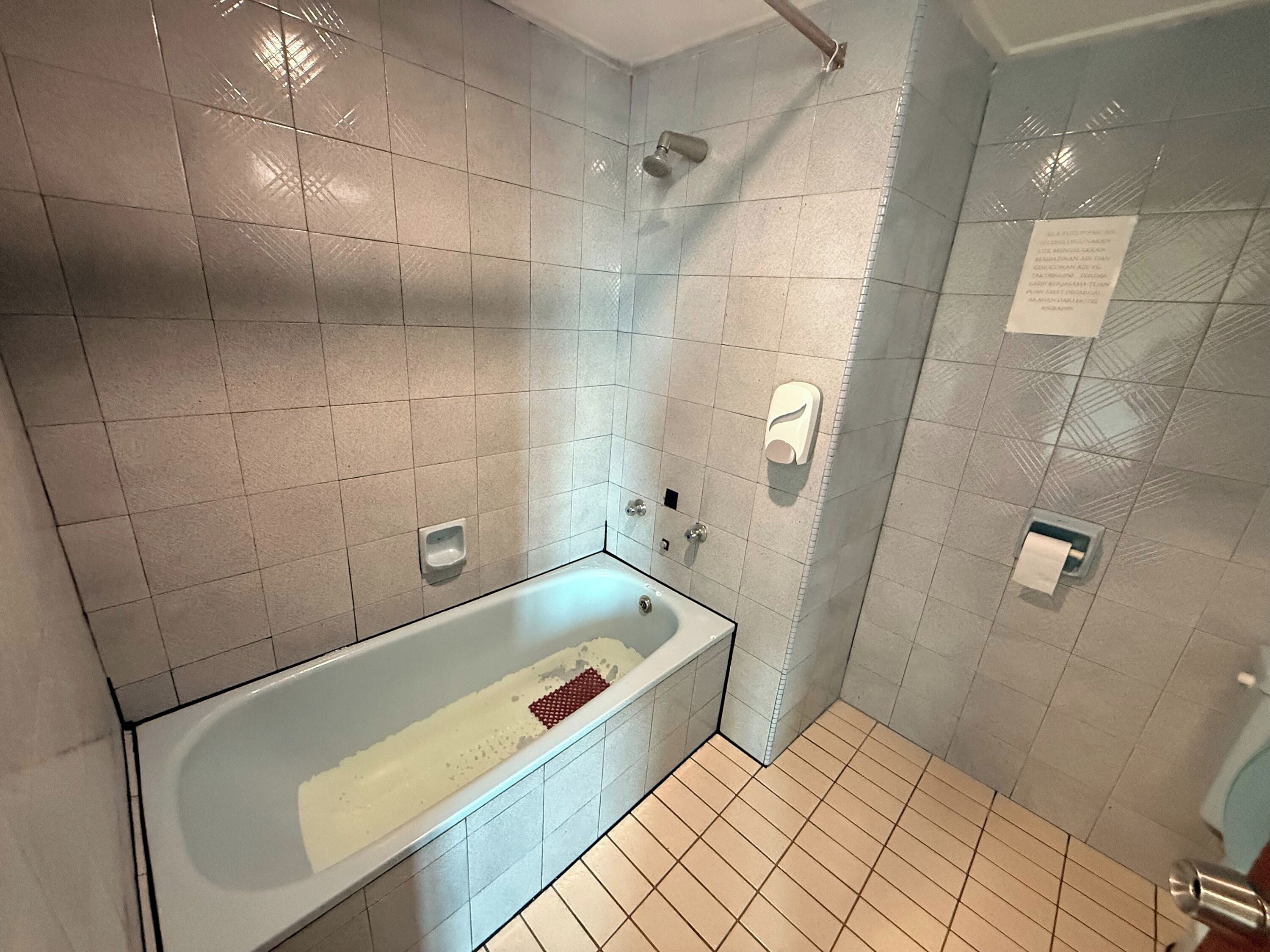 A bathroom with a bathtub, a shower, and a toilet.