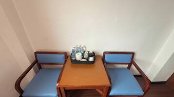 Desk, free WiFi, bed sheets