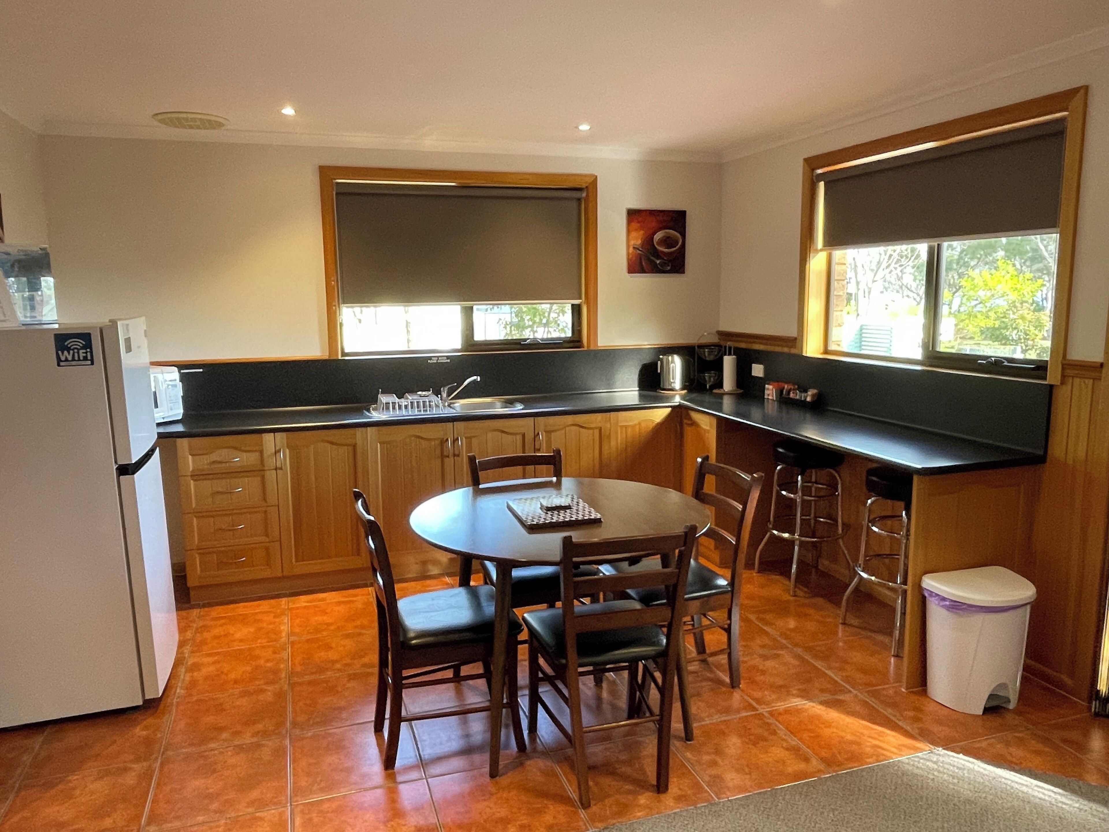 The Deck(One Bedroom 2 people | Two Bedroom 4 people) | Private kitchen | Microwave, coffee/tea maker, electric kettle, toaster