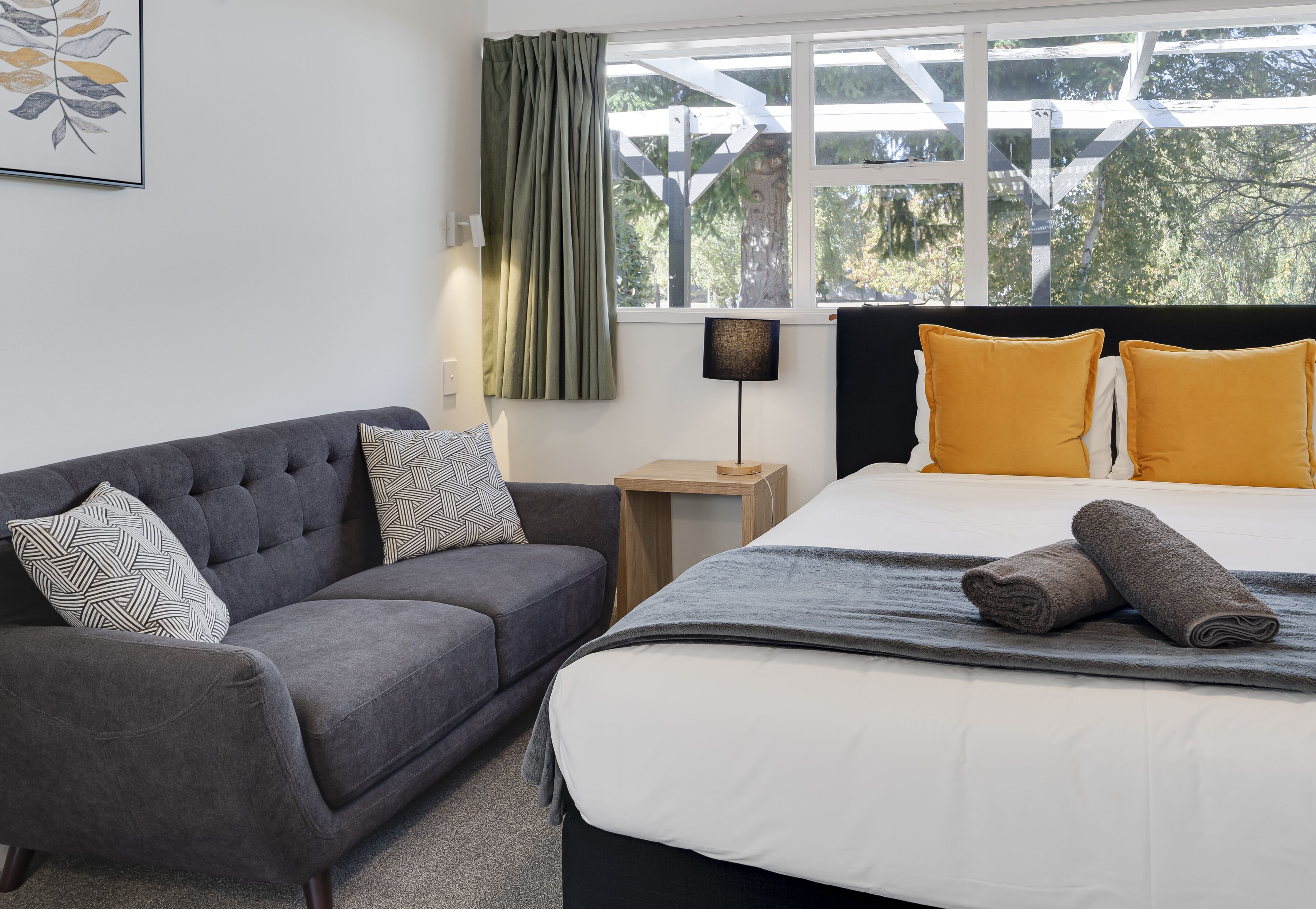 Standard Studio | Individually decorated, blackout curtains, iron/ironing board