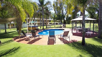 Outdoor pool, pool loungers