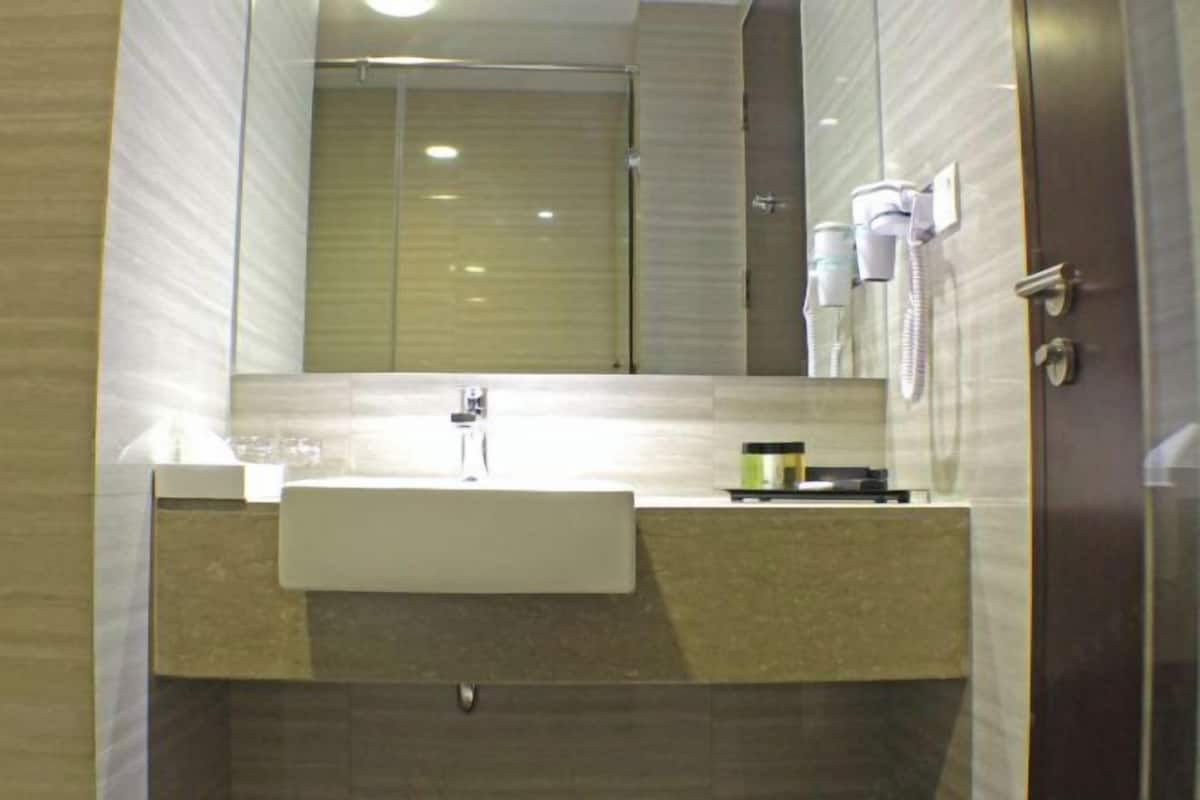 Duschwanne, Komfortbadewanne, kostenlose Toilettenartikel, Haartrockner