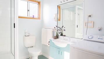 Family Cabin, 2 Bedrooms | Bathroom | Shower, hair dryer, towels