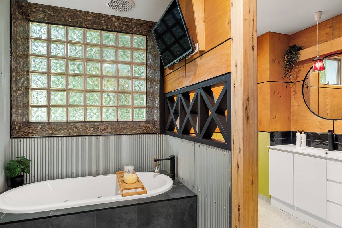 the castle spa suite | bathroom | hair dryer, dressing gowns, towels, soap