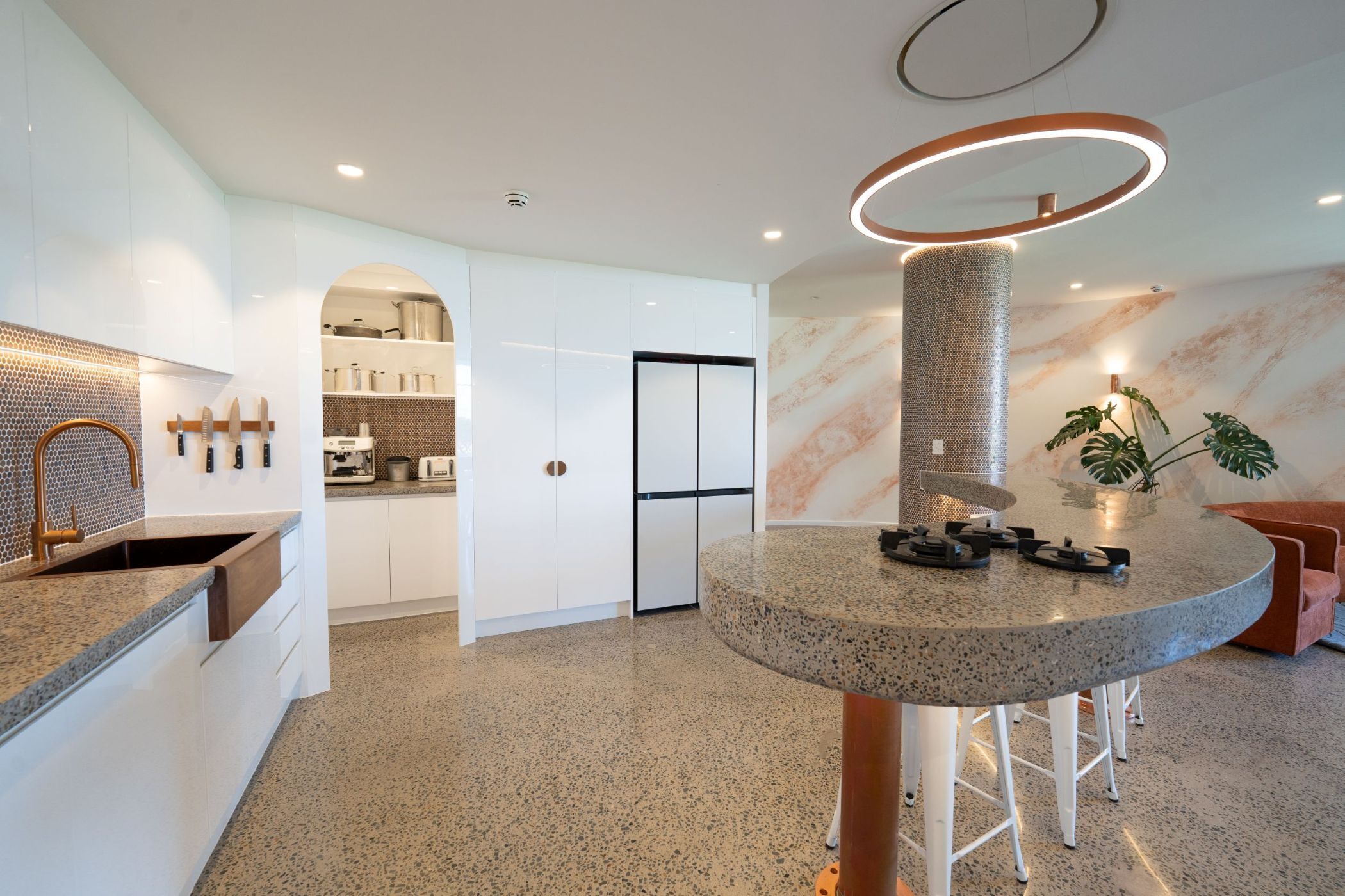 Premium Villa Ground Floor | Private kitchen | Full-size fridge, microwave, oven, stovetop