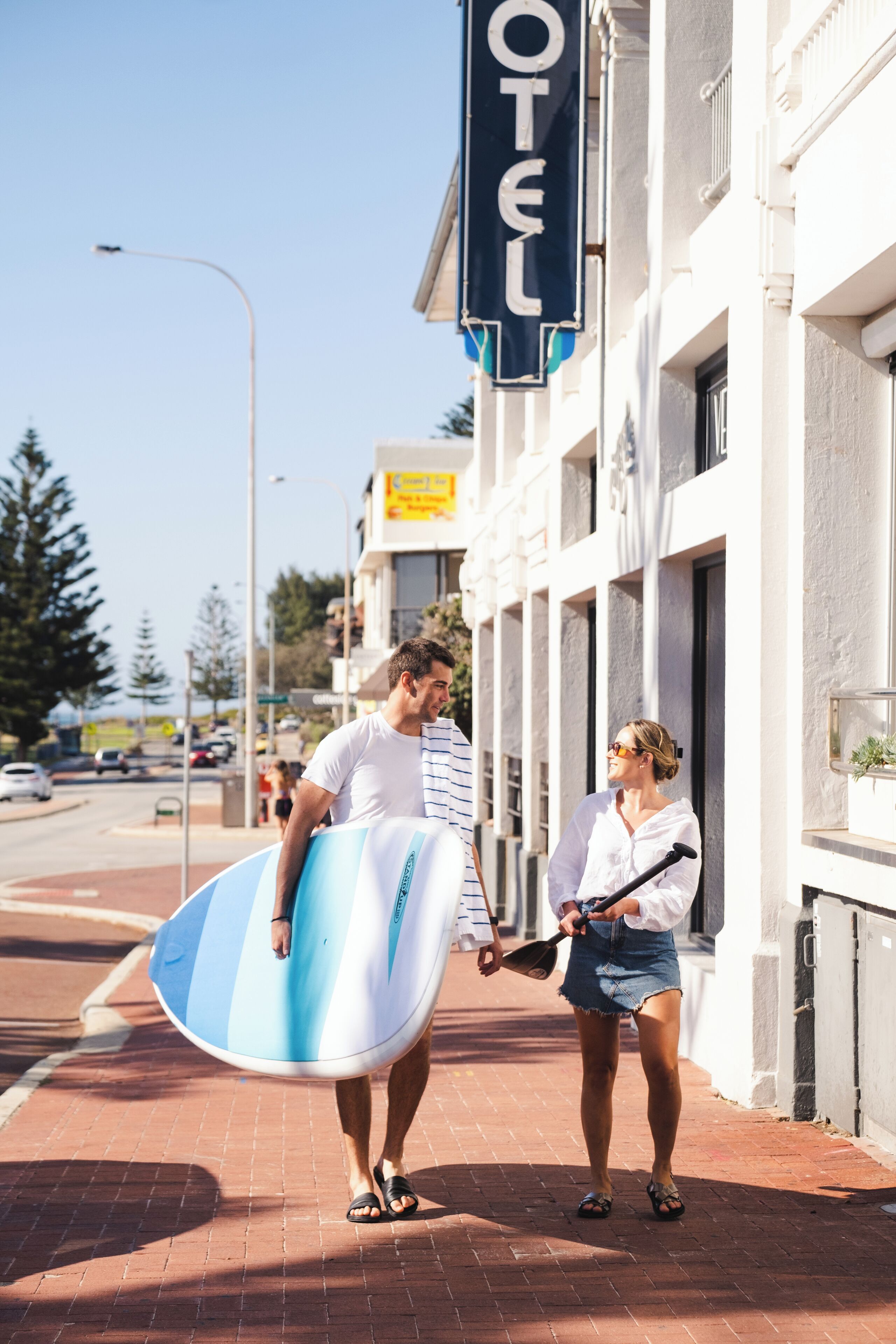 beach nearby, beach towels