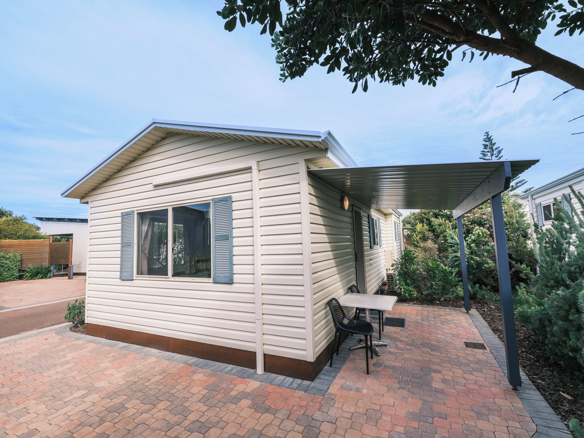 家庭木屋, 2 間臥室, 按摩浴缸, 花園景觀 (Doubles Spa Chalet) | 露台/庭院