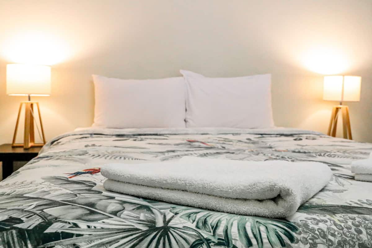 Blackout curtains, free cots/infant beds, free WiFi, bed sheets