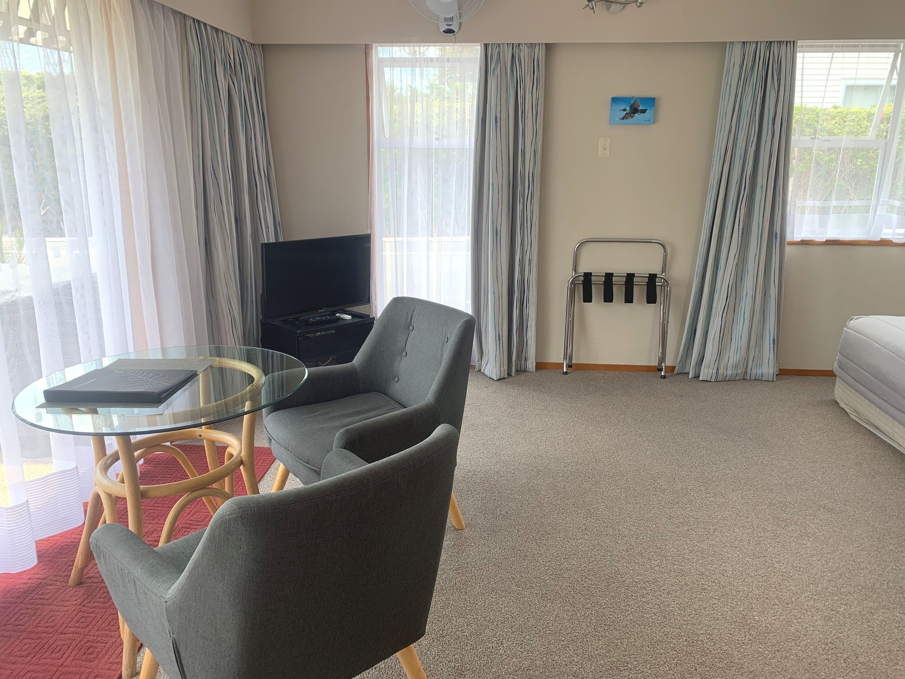 standard studio, non smoking, kitchenette (sea view  studio # 7) | living area | 28-inch flat-screen tv with premium tv channels, tv