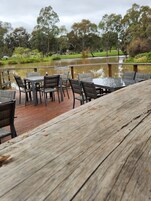 Dinner served, alfresco dining 