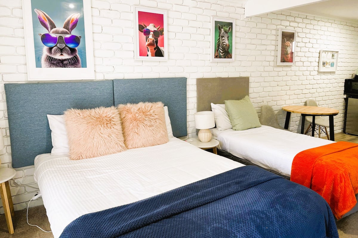 Premium bedding, down comforters, pillowtop beds, individually decorated