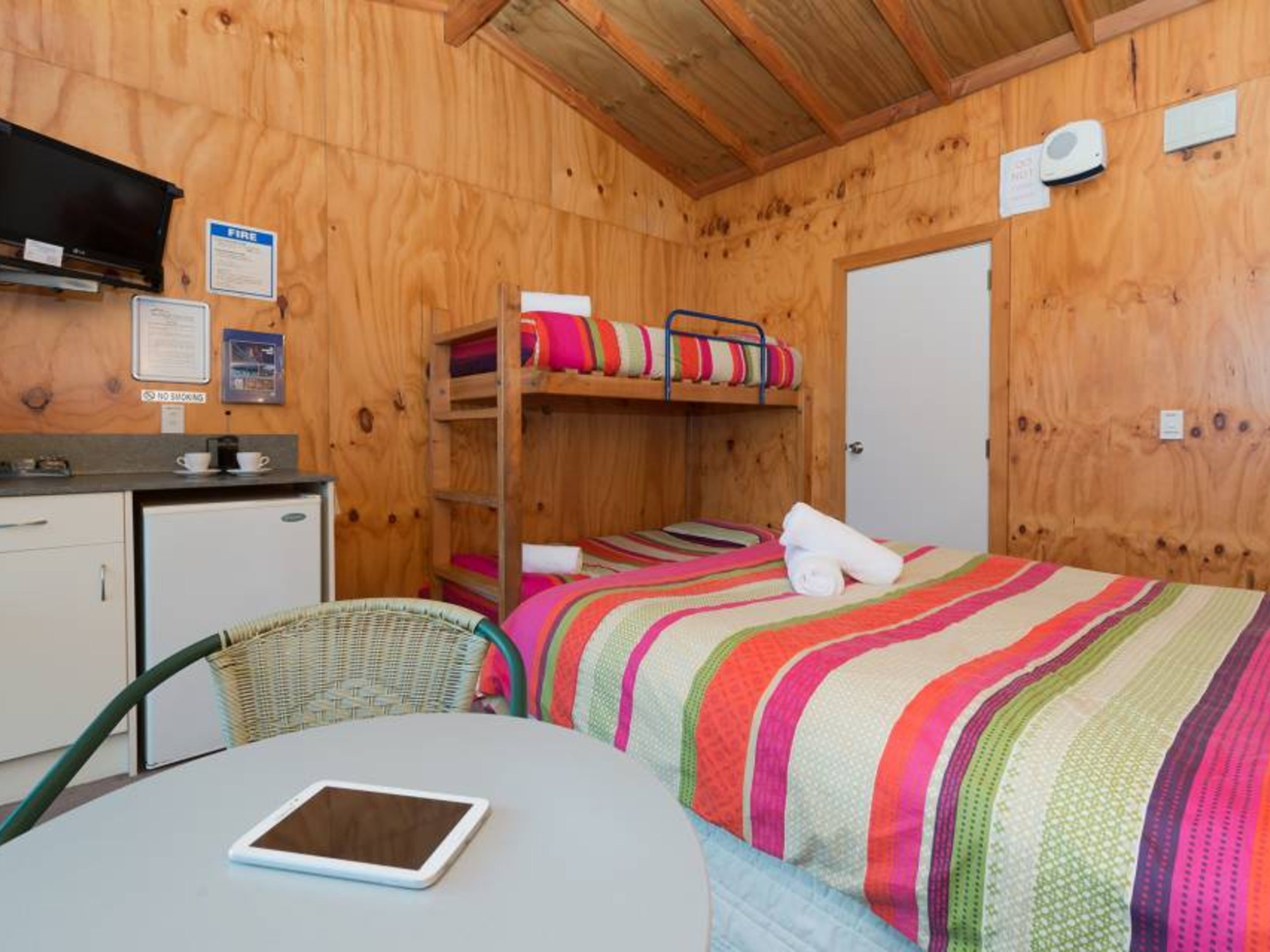 Desk, cots/infant beds, free WiFi, bed sheets