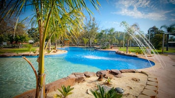 Outdoor pool, sun loungers