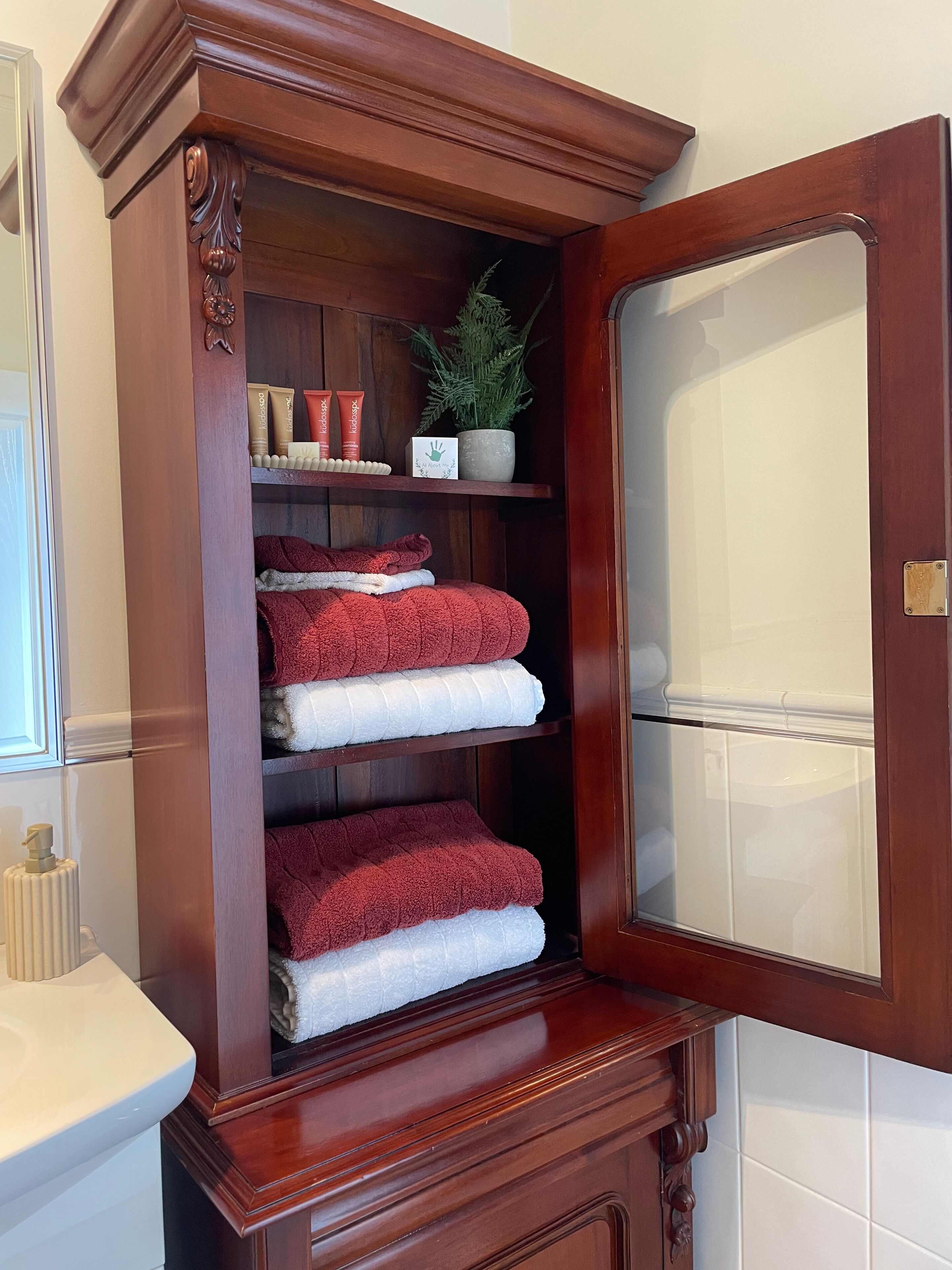 Free toiletries, hair dryer, towels, toilet paper