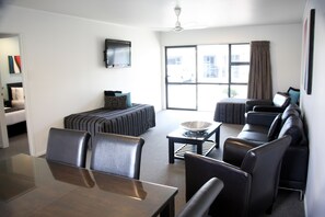 Large One Bedroom Apartment | Living room | 42-inch plasma TV with digital channels, TV - Camelot on Ulster (Hamilton)