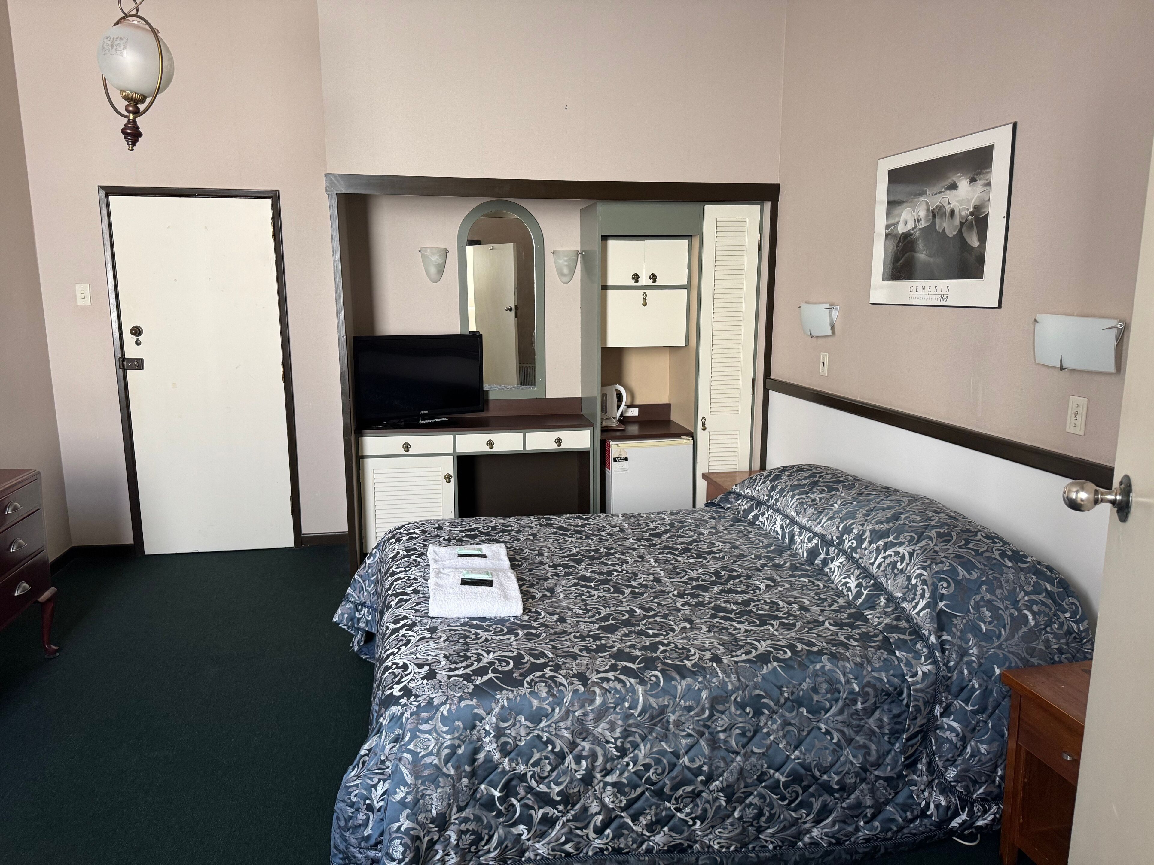 Individually decorated, individually furnished, iron/ironing board