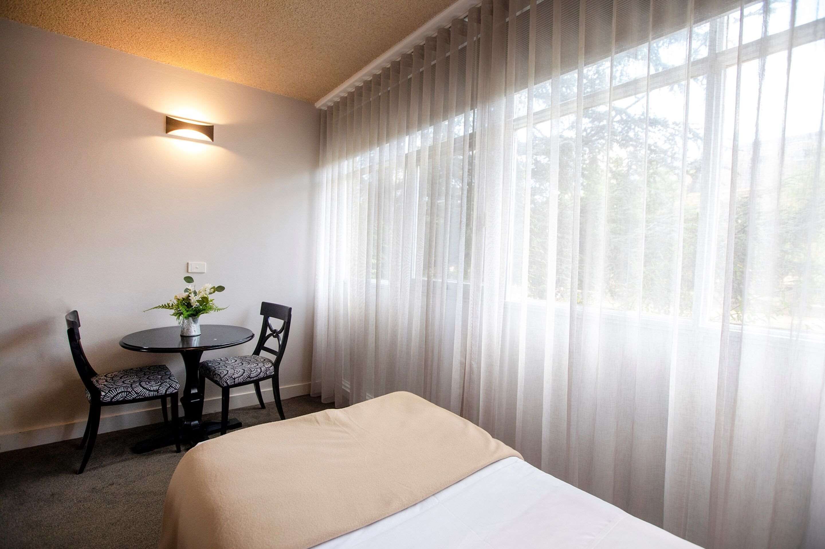 1 bedroom, desk, laptop workspace, blackout curtains