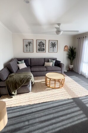 Family Apartment | Laptop workspace, iron/ironing board, WiFi, bed sheets