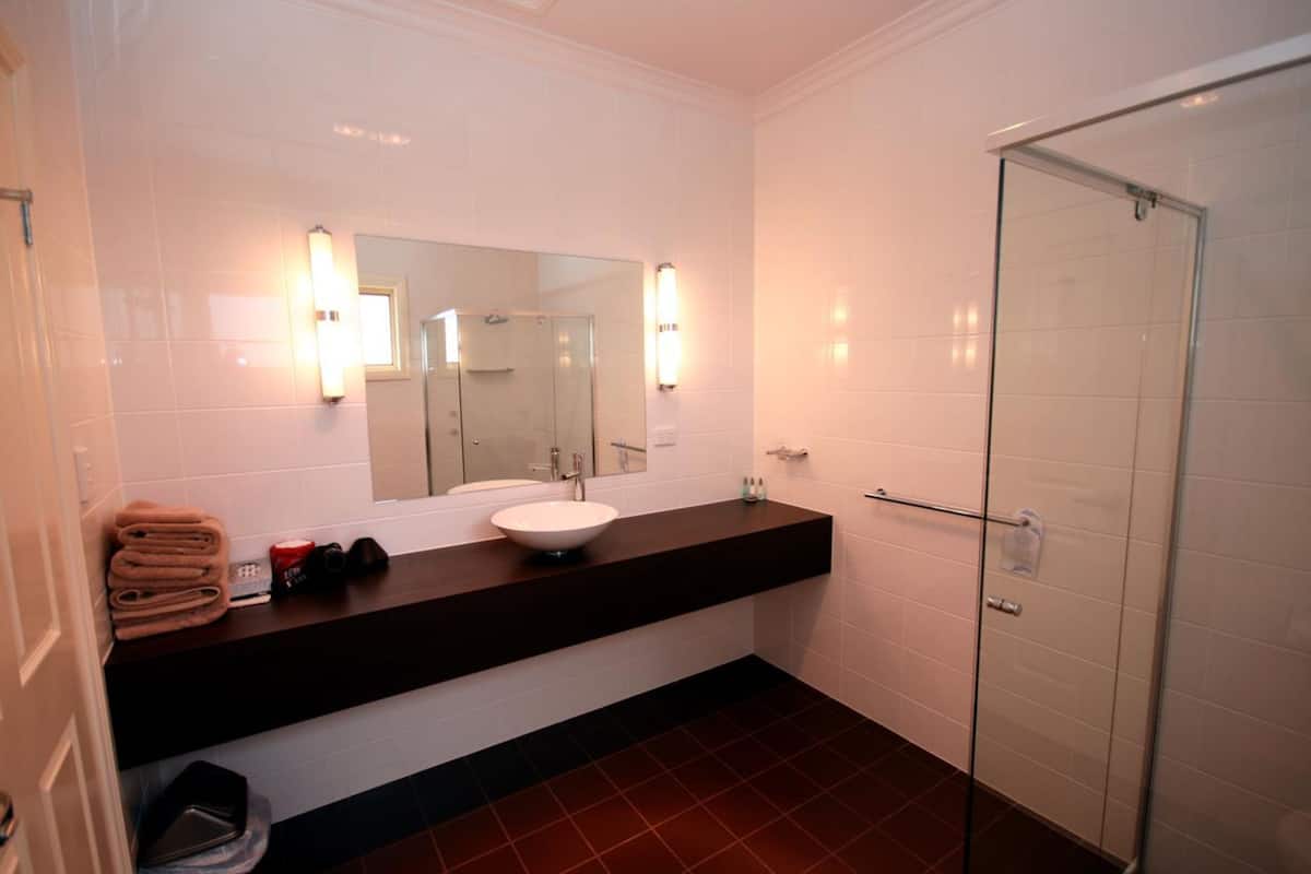 Een douche, gratis toiletartikelen, een haardroger, handdoeken