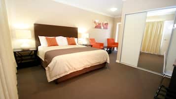 Desk, free WiFi, bed sheets